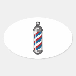Barber Pole Oval Sticker