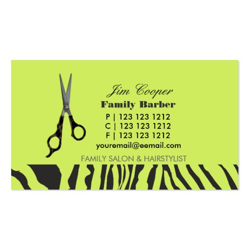 Barber Sharp Sheers Business Card Templates