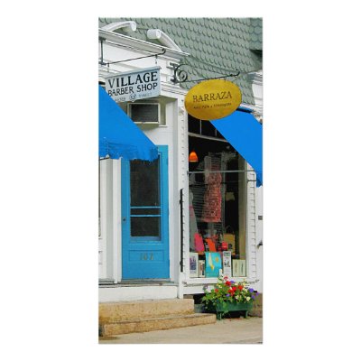 Barber Shop and Dress Shop Photo Greeting Card by SusanSavad