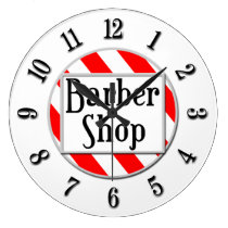 Barber Shop Black White Red Retro Clock wall clocks