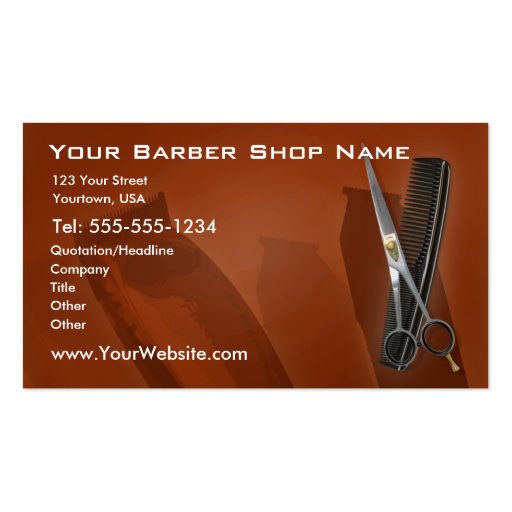 Barber Shop Business Card (front side)