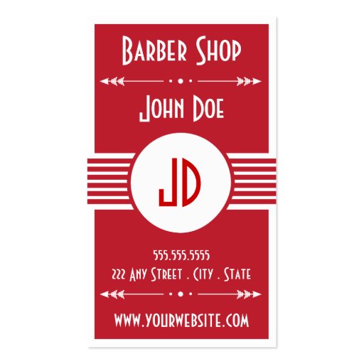 Barber Shop Customer loyalty business card (front side)