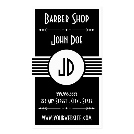 Barber Shop Customer loyalty business card (front side)