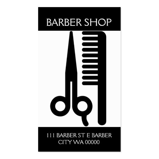 Barber Shop Salon Beauty Business Card (front side)