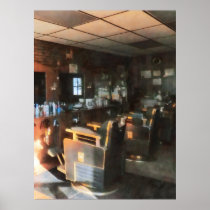 Barber Shop With Sun Streaming Through Window Print