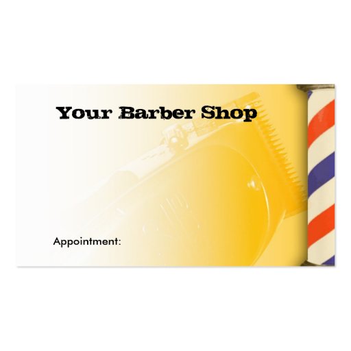 Barber Shop yellow design Business Card Templates (back side)