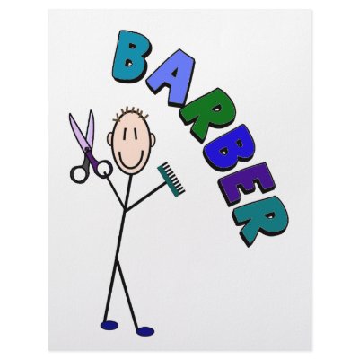 Barber Stick Person Design With Scissors/Comb Custom Letterhead by ProfessionalDesigns