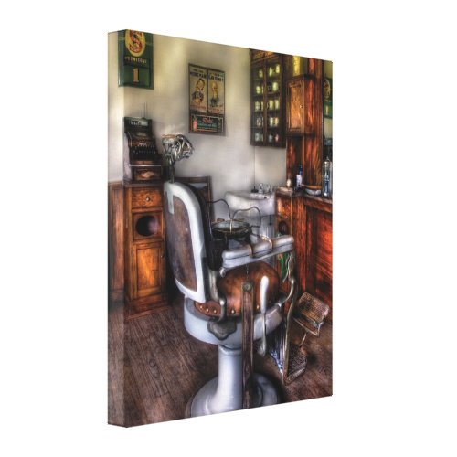 Barber Chair wrapped canvas painting