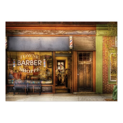 Barber - Towne Barber Shop, Name, Address 1, Ad... Business Card Templates (back side)