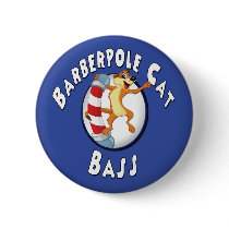 Barberpole Cat Badge -- Bass Pinback Button