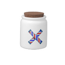 Barber's Pole Crossed Retro Candy Jar