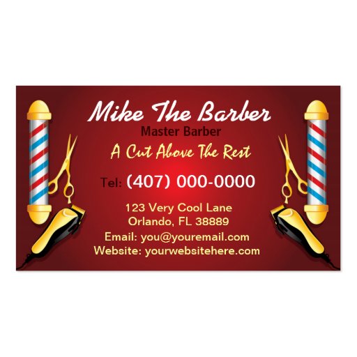 barber shop business cards