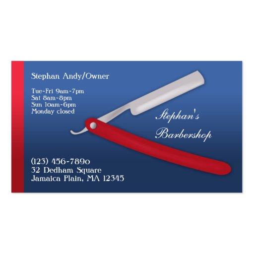Barbershop Business Card (front side)