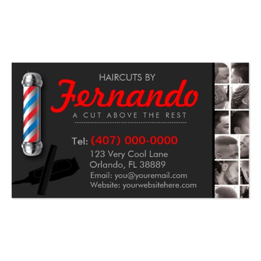 Barber Business Cards BizCardStudio.com