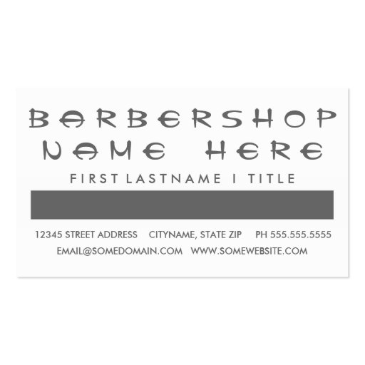 BARBERSHOP customer appreciation (mod squares) Business Card Template (back side)
