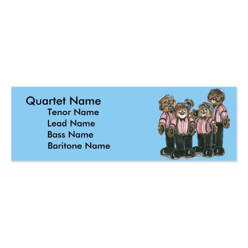 Barbershop Quartet Business Card (back side)