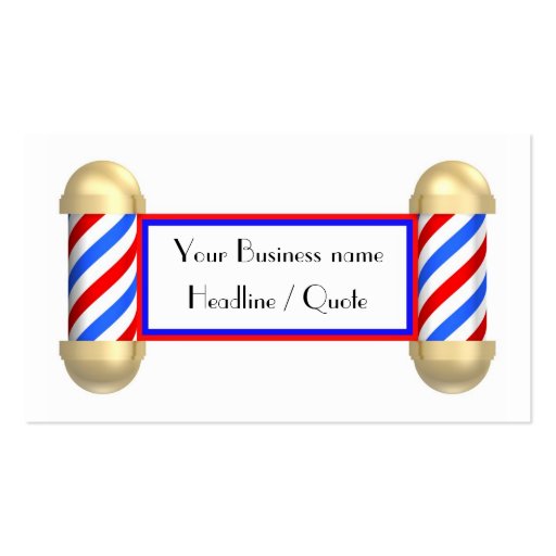 Barbershop scroll business card template (front side)