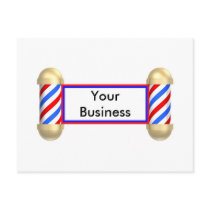 Barbershop scroll postcards