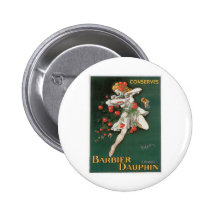 Barbier Dauphin Conserves Vintage Food Ad Art Button