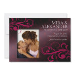 Barbizon Damask Scroll - eggplant|magenta Wedding Announcements