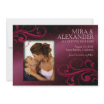 Barbizon Damask Scroll - fuschia|magenta Wedding Custom Invites