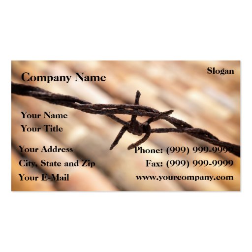 Barbwire Business Cards (front side)