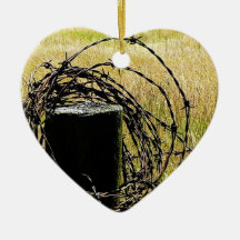 Barbwire Country Christmas Ornament