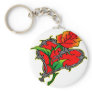 Barbwire Heart & Rose Key Chain