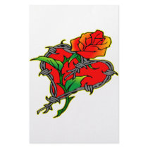Barbwire Heart & Rose stationery