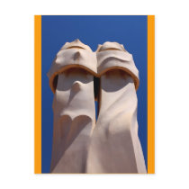 Barcelona, Antoni Gaudi's Chimney Tops postcards by vanpinni Barcelona, Antoni Gaudi's Chimney Tops postcards