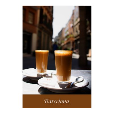 Barcelona Coffee Break Print by vanpinni