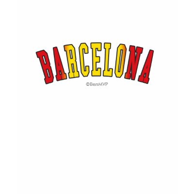 Barcelona in Spain national flag colors Tshirt by Rep_Yo_City