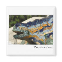 Barcelona Spain Park Guell Tourist Destination Magnet