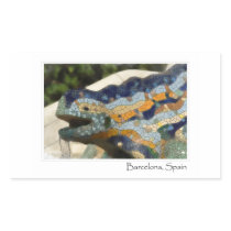 Barcelona Spain Park Guell Tourist Destination Rectangle Sticker
