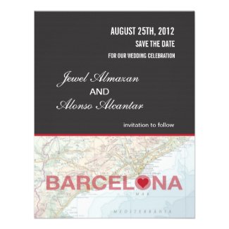 Barcelona Spain Save the Date Announcement