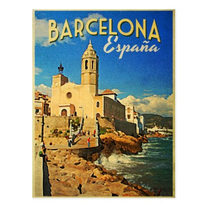 Barcelona Spain Vintage Travel Postcards