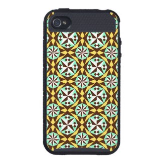 Barcelona tile pattern in yellow, brown and blue iPhone 4/4S case