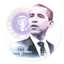 Barck Obama Portrait stickers by tempera70 Barck Obama Portrait stickers