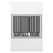 Barcode Baseball Coach stationery