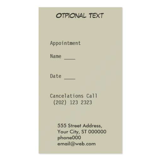 Barcode  Business W/ Appointment Business Cards (back side)