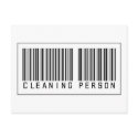 Barcode Cleaning Person postcards