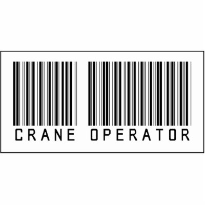 Barcode Crane Operator Photo Sculpture by crazygoodstuff