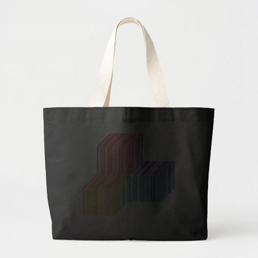 Barcode Cube Trinity Black Jumbo Tote Bag