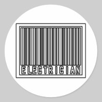 Barcode Electrician Round Stickers