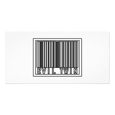 Barcode Evil Twin Customized Photo Card by Shirts_For_Twins