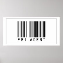 Barcode FBI Agent Posters