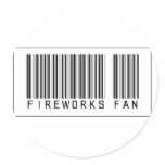 Barcode Fireworks Fan Round Sticker