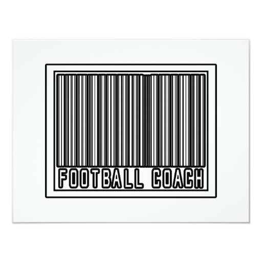 Barcode Football Coach 4.25x5.5 Paper Invitation Card Zazzle