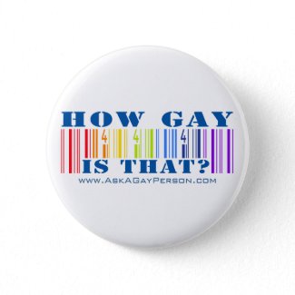 Barcode Gay Flag Buttont -How gay Is That? button