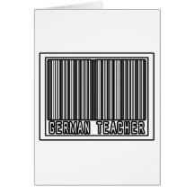 Barcode German Teacher Greeting Card